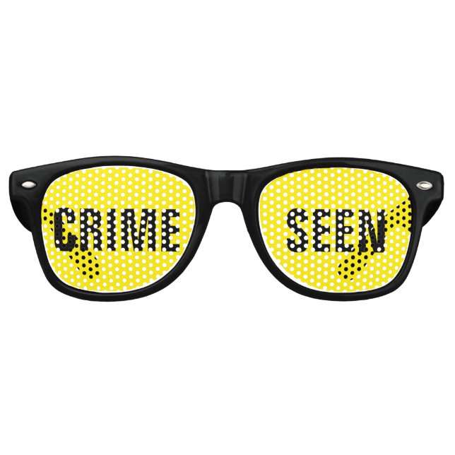 Funny Typo Crime Scene Retro Sunglasses (Front)