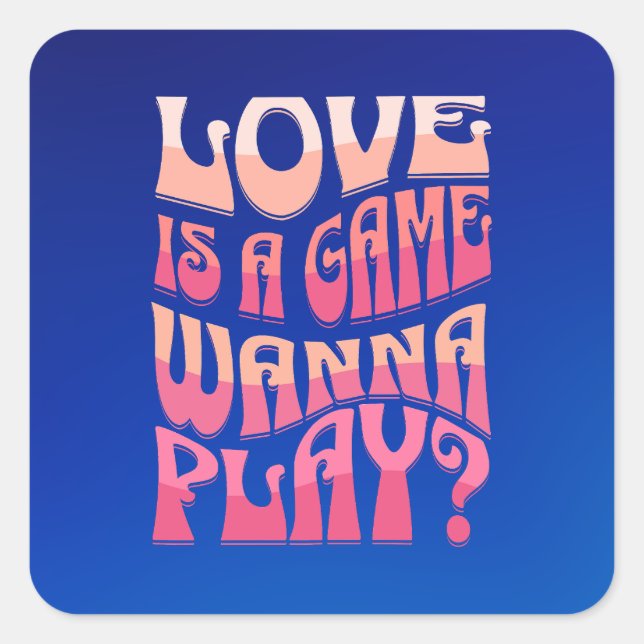 Funny Typograph Valentine  Square Sticker (Front)