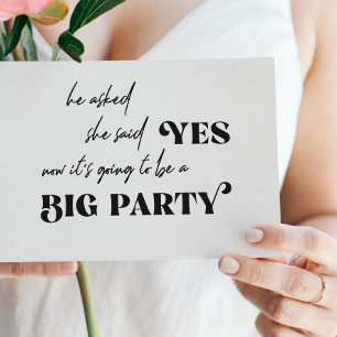 Funny typography big party casual wedding invitation