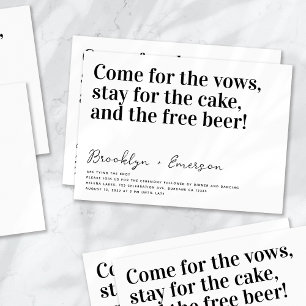 Funny Typography Black White Wedding Invitation