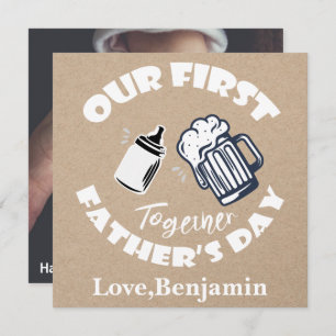 Funny Typography First Father's Day Photo Card