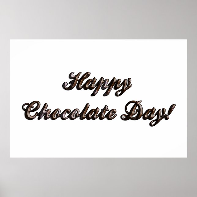 Funny Typography Happy Chocolate Day Poster (Front)
