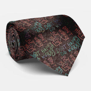 funny typography pattern neck tie