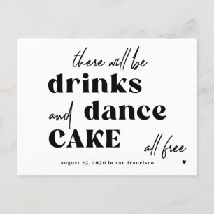 Funny typography quote wedding save the date announcement postcard