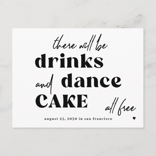 Funny typography quote wedding save the date announcement postcard (Front)