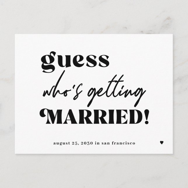 Funny typography quote wedding save the date announcement postcard (Front)