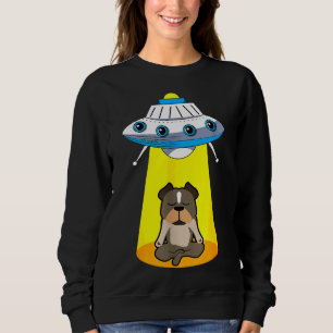 Funny Ufo Alien Capturing Pitbull Sweatshirt