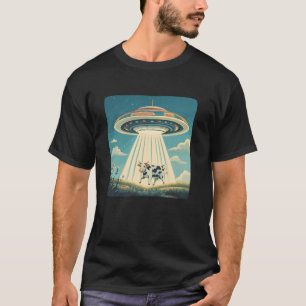 Funny UFO and Cow Combo for Galactic Humour T-Shirt