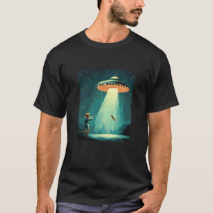 Funny UFO Beams a Fish Up for Cosmic Adventures T-Shirt
