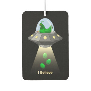 Funny UFO Green Chicken Egg Alien Abduction Car Air Freshener