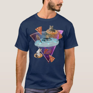 Funny UFO Space Pizza Galaxy Cat Premium T-Shirt