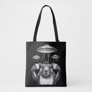 Funny UFOs Weird Capybara UFOs Humour Tote Bag