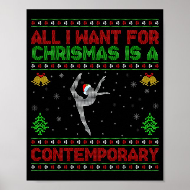 Funny Ugly All I Want For Christmas Is A Contemrar Poster (Front)