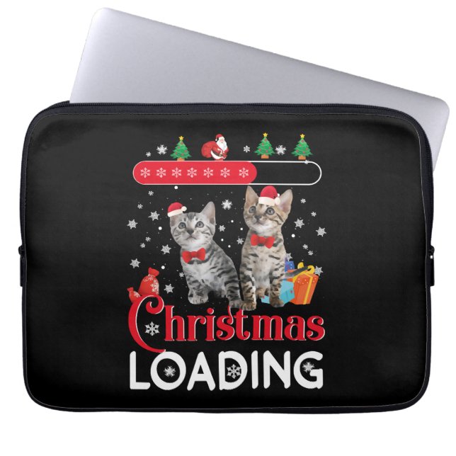 Funny Ugly Christmas Cat Laptop Sleeve (Front)