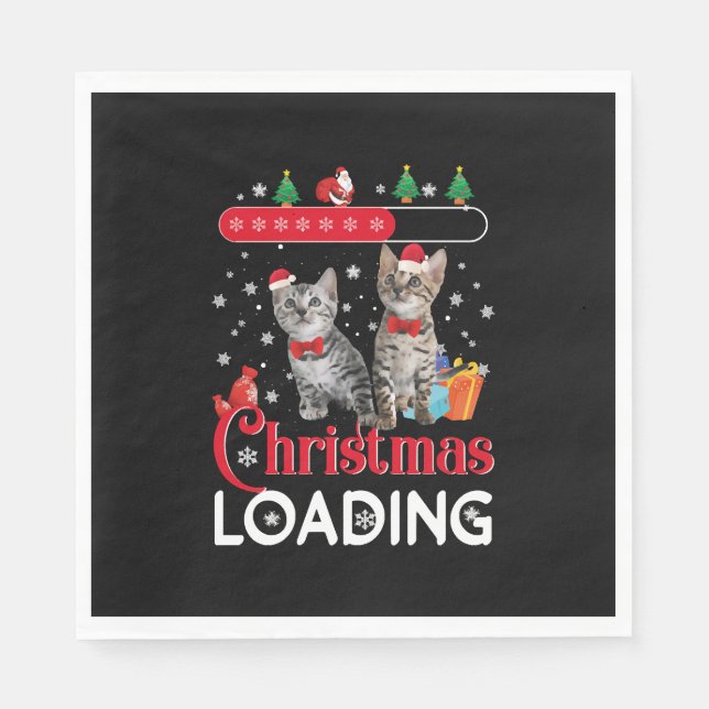 Funny Ugly Christmas Cat Napkin (Front)