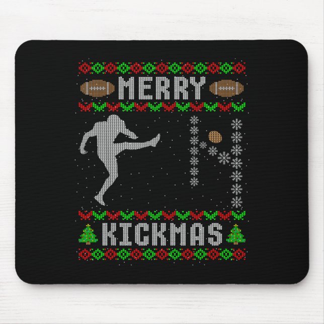 Funny Ugly Christmas Football Srt Team Kicker  Mouse Pad (Front)