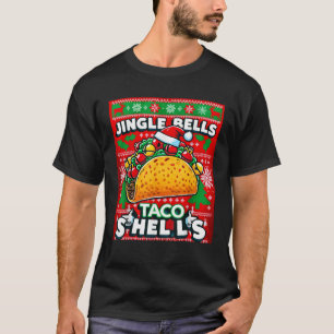 Funny Ugly Christmas Jingle Bells Taco Shells Desi T-Shirt