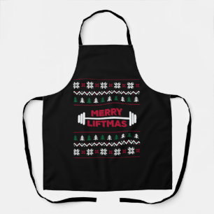 Funny Ugly christmas lifting gym graphic - Apron