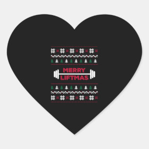 Funny Ugly christmas lifting gym graphic - Heart Sticker