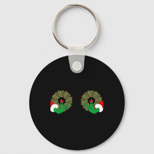 Funny Ugly Christmas Matching Couple Chest Design Key Ring