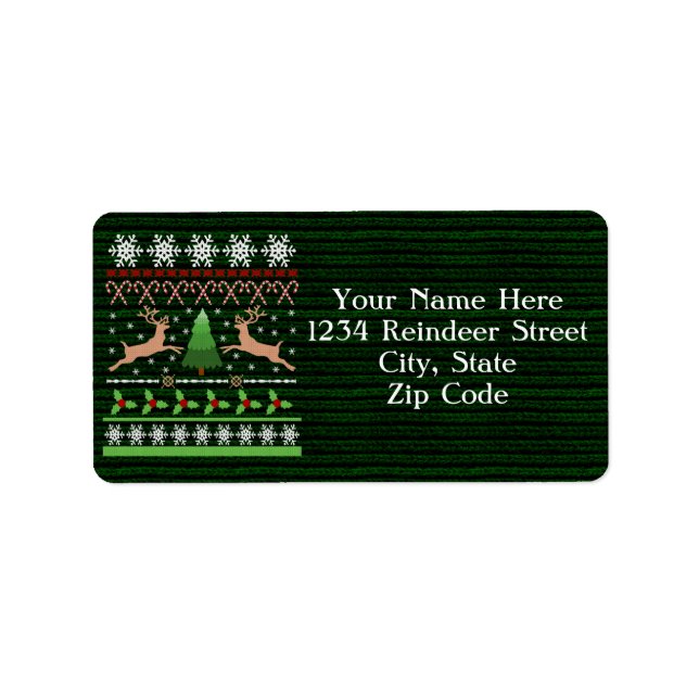 Funny Ugly Christmas Sweater Address Label (Front)