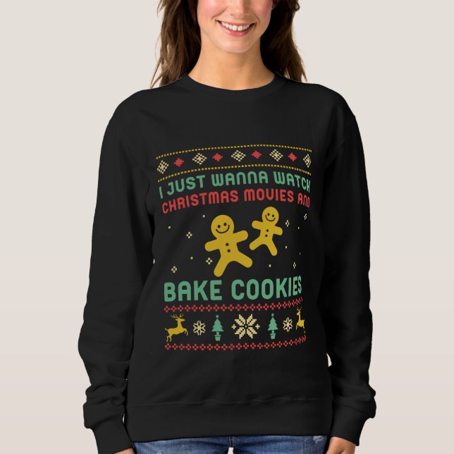 Funny Ugly Christmas Sweater Baking Cookies Baker (Front)