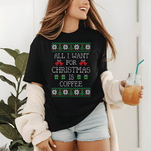Funny Ugly Christmas Sweater Coffee Knit Script