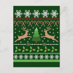 Funny Ugly Christmas Sweater Holiday Postcard