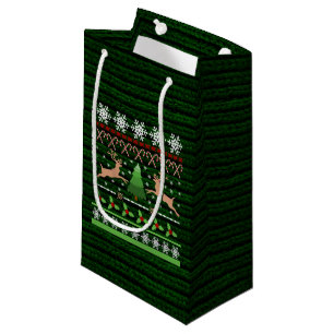 Funny Ugly Christmas Sweater Inspired Small Gift Bag