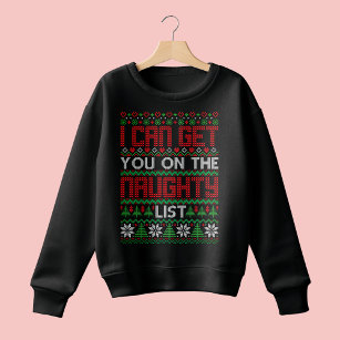 Funny Ugly Christmas Sweater Naughty List Knit