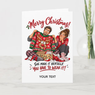 Funny Ugly Christmas Sweater Personalised Card