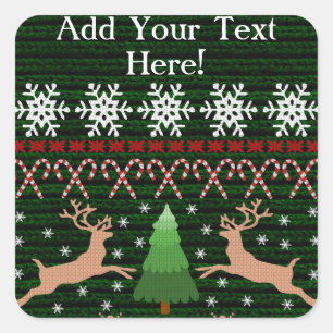 Funny Ugly Christmas Sweater Personalised Square Sticker