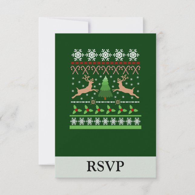Funny Ugly Christmas Sweater RSVP Card (Front)