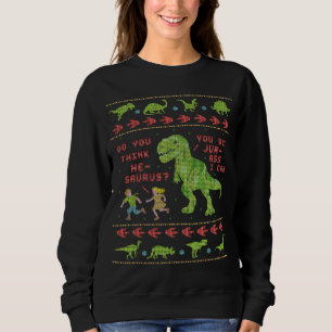 Funny Ugly Christmas Sweater   T Rex Dinosaur Pun