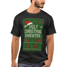 Funny Ugly Christmas Sweater T-Shirt | Santa Hat