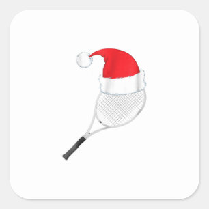 funny ugly christmas sweater tennis  santa square sticker