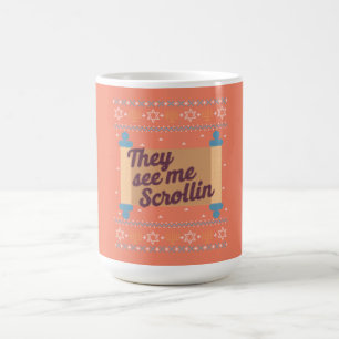 Funny Ugly Hanukkah See Me Scrollin Tee Coffee Mug