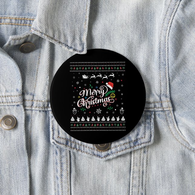 Funny Ugly  Merry Christmas 10 Cm Round Badge (In Situ)