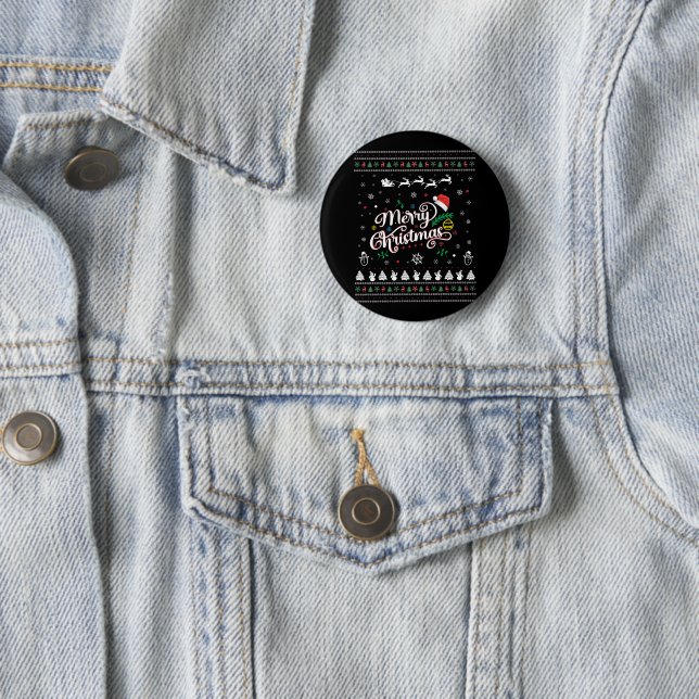 Funny Ugly  Merry Christmas 6 Cm Round Badge (In Situ)