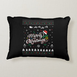 Funny Ugly  Merry Christmas Decorative Cushion