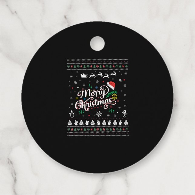 Funny Ugly  Merry Christmas Favour Tags (Back)