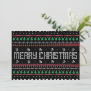 Funny Ugly Merry Christmas pattern Holiday Card