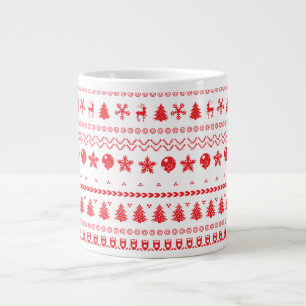 Funny Ugly  Merry Christmas pattern Large Coffee Mug