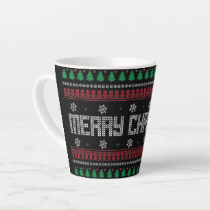Funny Ugly Merry Christmas pattern Latte Mug