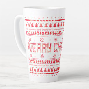 Funny Ugly  Merry Christmas pattern Latte Mug