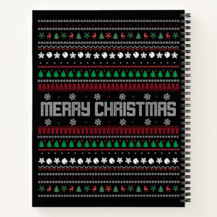 Funny Ugly Merry Christmas pattern Notebook