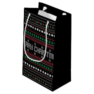 Funny Ugly Merry Christmas pattern Small Gift Bag