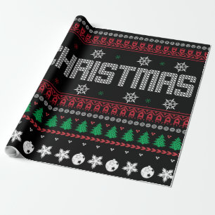 Funny Ugly  Merry Christmas pattern Wrapping Paper