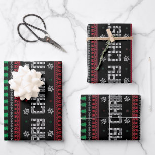 Funny Ugly  Merry Christmas pattern Wrapping Paper Sheet