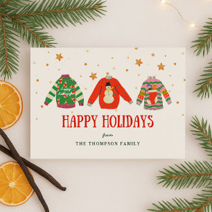 Funny Ugly Sweater Christmas Holiday card